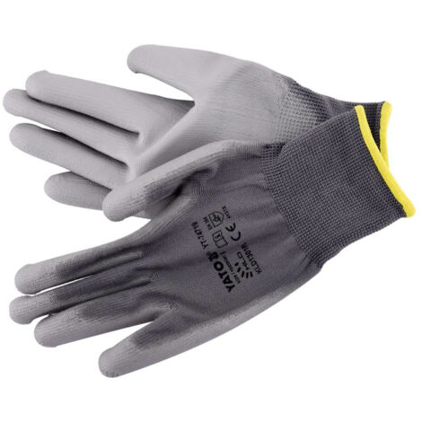 GUANTES DE TRABAJO DE NYLON YATO GRIS 9