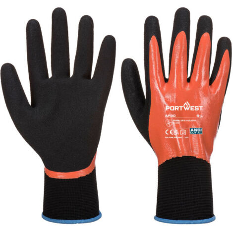 Guantes de trabajo Dermi Pro Naranja/Negro, cubierto de nitrilo AP30 XXL