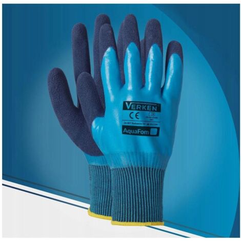 GUANTES DE TRABAJO IMPERMEABLES, RESISTENTES Y GRUESOS AquaFom 10(XL) 1 PAR para niveladoras