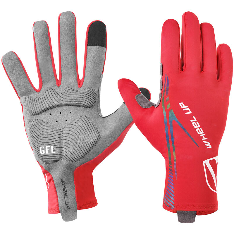 

Guantes deportivos al aire libre Diseno de pantalla tactil Guantes de ciclismo con tiras reflectantes Guantes antideslizantes,rojo