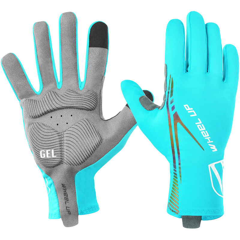 

Guantes deportivos al aire libre Diseno de pantalla tactil Guantes de ciclismo con tiras reflectantes Guantes antideslizantes,Azul