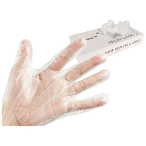 Guantes desechables de polietileno HD transparentes – paquete de 500 piezas