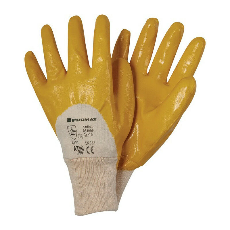 

Guantes Ems talla 9 amarillo, revestimiento de nitrilo especialmente de alta calidad (Por 12)