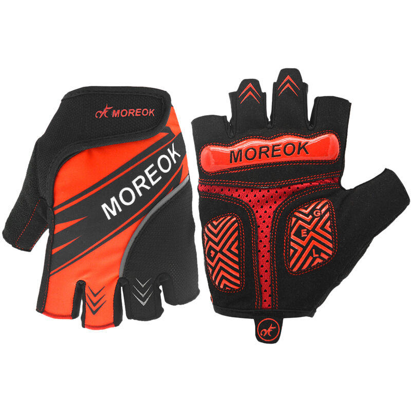 

Guantes Guantes reflectantes Velo D'Ete MTB relleno acolchado Finger guantes Moitie un deporte para hombres y mujeres, Rojo XL