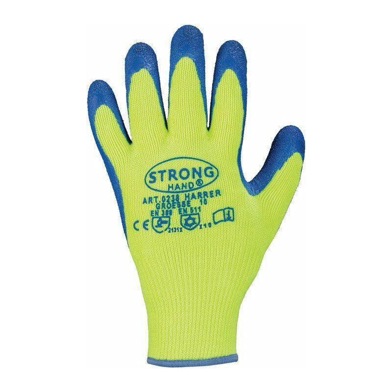 Guantes Harrer talla 9 amarillo / azul EN 388 PSA II (Por 12)