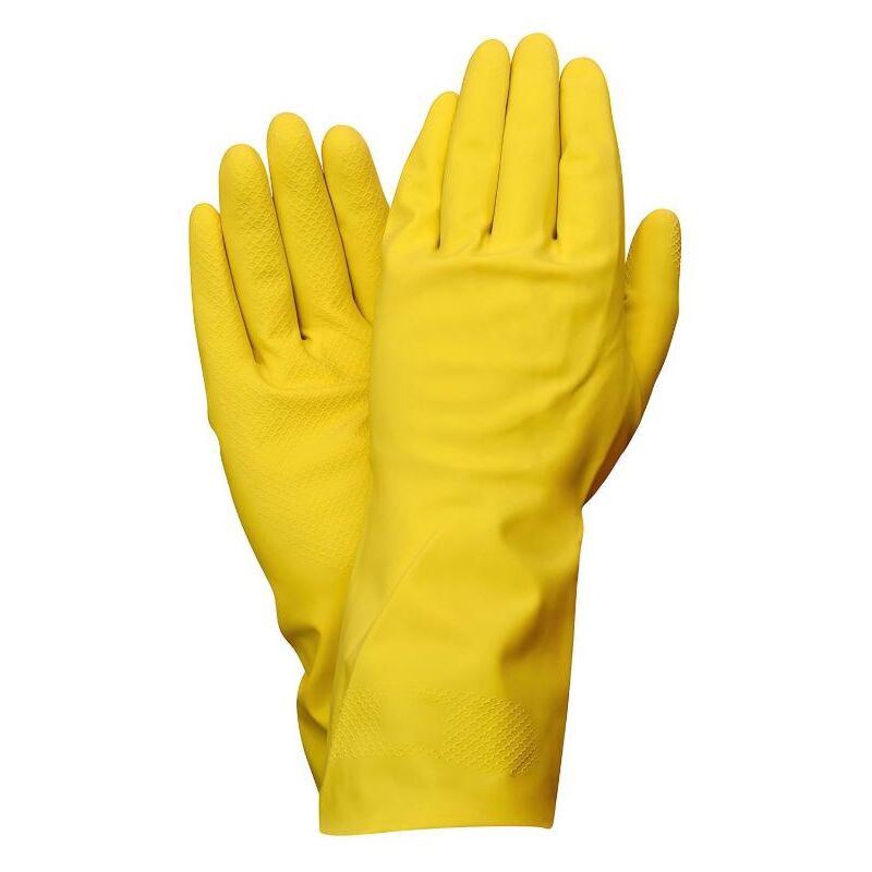 MAURER guantes latex 100% basic domesticos s (par) , Guante latex 100% Basic domestico S.- Guante 100% latex natural.- Interior flocado en algodón.