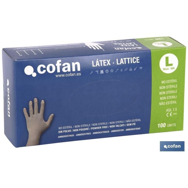 

Caja 100 uds guante latex sin polvo t - m