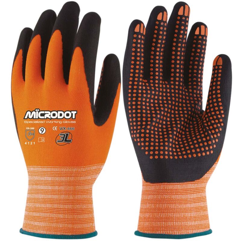 

3L - Guantes Microdot WX666 Talla 10 - Naranja