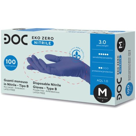 Guantes Nitrilo Desechables Gardening Eko Zero Ultra Light & Soft 100 -  - Blu