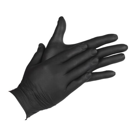 Guantes Nitrilo sin polvo color negro ambidiestro - Caja de 100 unidades XL