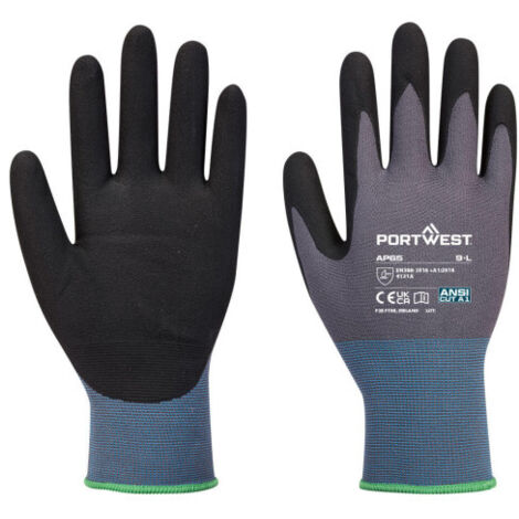 Guantes NPR Pro Mousse Nitrilo Negro/Gris XS - Talla 6