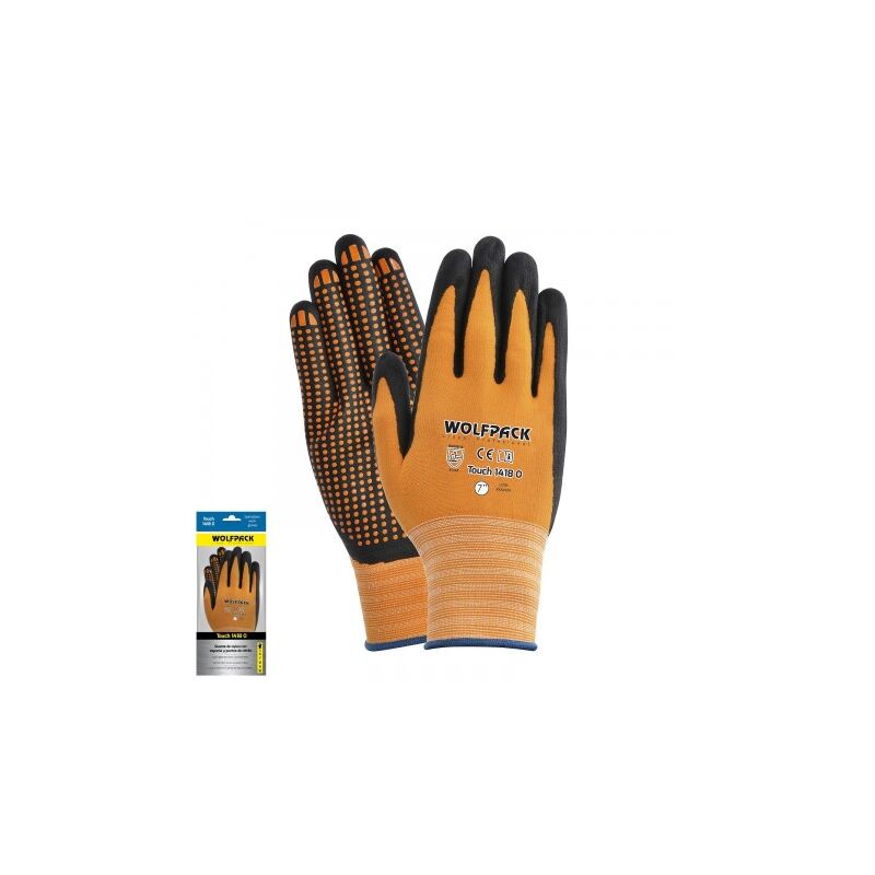 

Guantes nylon con palma en foam y puntos nitrilo touch 7'