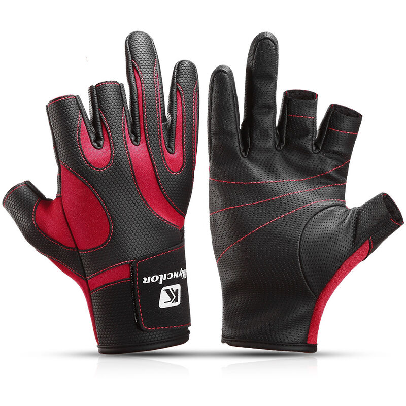 

Guantes para exteriores, guantes antideslizantes, manoplas de pesca de invierno,Rojo, L