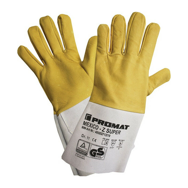 

Guantes para soldar Mexico Z Super talla 10 amarillo / gris napa cabra / serraje 10 PA (Por 10)