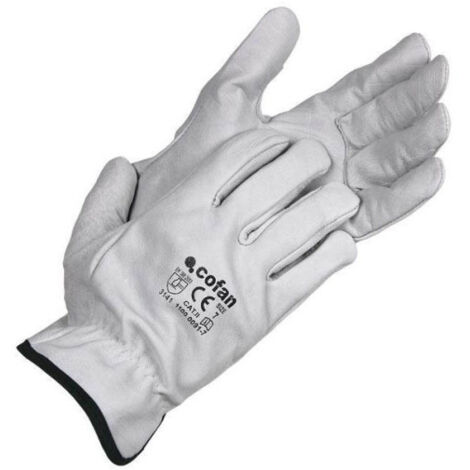 GUANTES PIEL VACUNO GRIS T-9