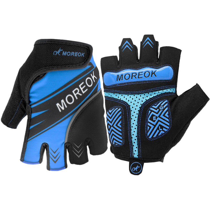 

Guantes reflectantes de ciclismo de verano, guantes de bicicleta de montana, guantes deportivos de medio dedo acolchados que absorben los golpes para