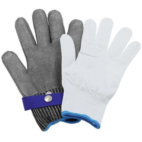 Guantes resistentes a cortes, guantes de trabajo de alto rendimiento de nivel 5, guantes de protección de cocina para cortar carne, filetear pescado, usar la mandolina, cortar ostras y trinchar (M)