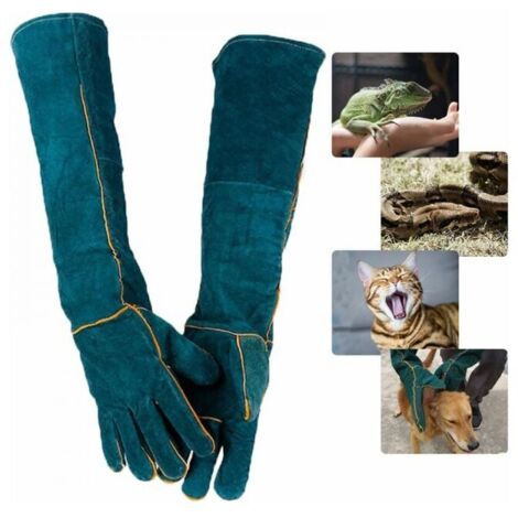 Guantes resistentes a las mordeduras para la manipulación de animales, guantes de trabajo de seguridad de cuero, guantes de protección