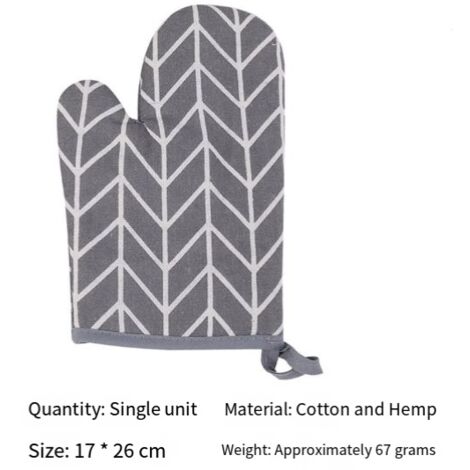 Guantes resistentes al calor, guantes para horno microondas, gruesos para una protección óptima contra el calor - estampado de rombos grises