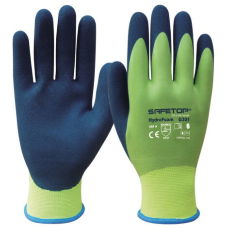 Guantes sintéticos de látex impermeable HYDROFOAM Pack de 12 unidades SAFETOP 10