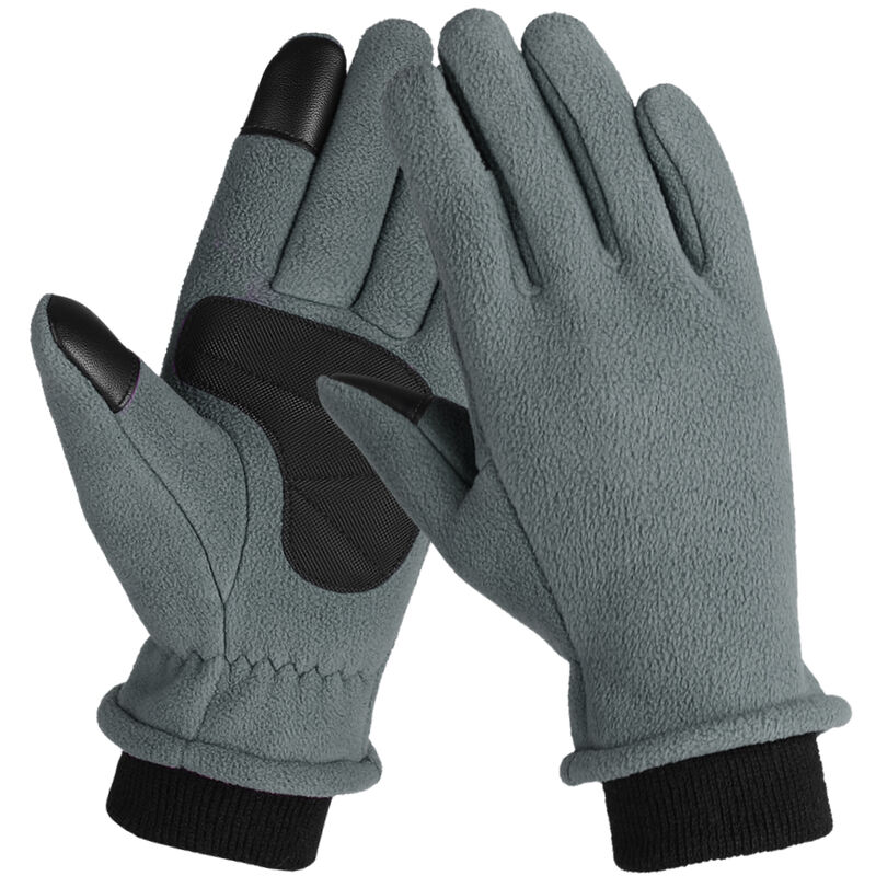 

Guantes termicos de invierno con pantalla tactil de forro polar para montar al aire libre, motociclismo, patinaje,Gris, S