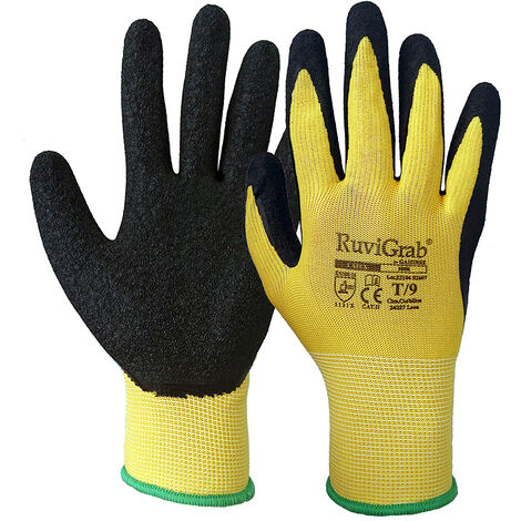 Guantes textil de látex rugoso - Talla 9