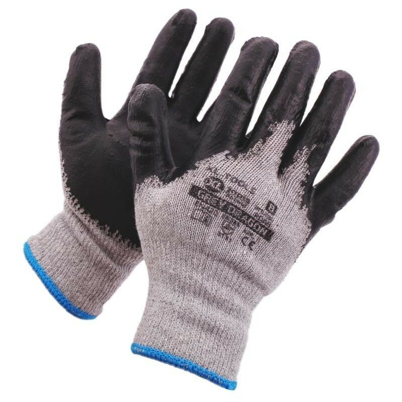 

Guantes tipo Dragón 1002 8 gris Guante de trabajo hecho de algodón (70%) con la adición de poliéster (30%) recubierto desde el