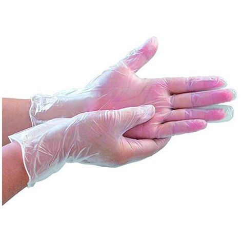 Guantes Vigor de vinilo blancos, desechables, 100 piezas, talla S