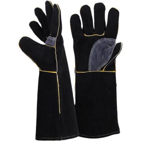 Guantes YMYNY resistentes al fuego y al calor extremo, de cuero con costuras de kevlar, ideales para chimeneas, estufas, hornos, parrillas, soldaduras, barbacoas, MIG, agarraderas y procesamiento de a