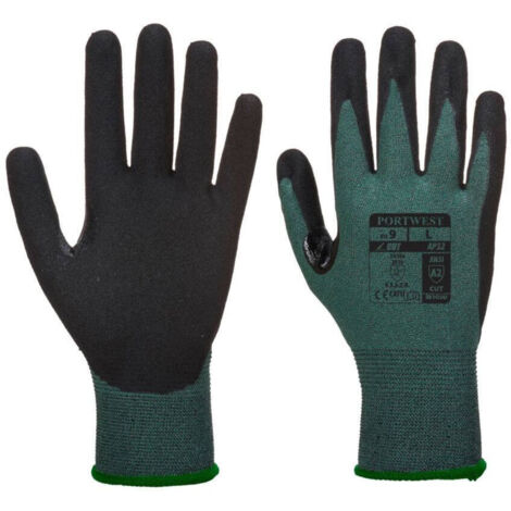 Guanti Anti Taglio con Palmo in Nitrile Dexsti Pro Cat 3 Verde-Nero 10