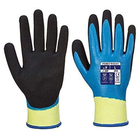 Guanti Anti Taglio Impermeabili Totalmente Rivestiti Acqua Pro Blue-Nero 11