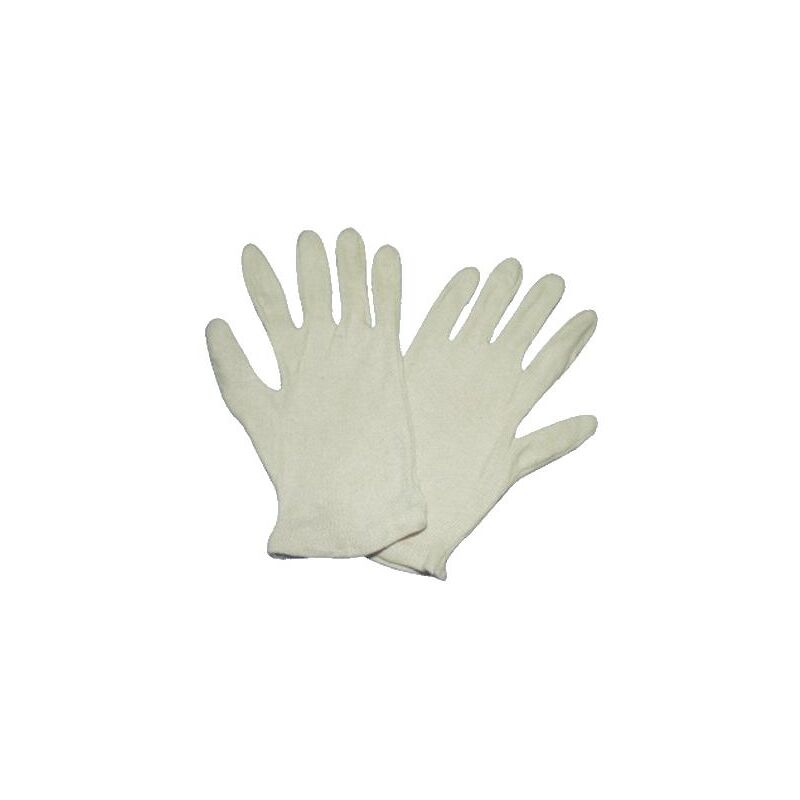 Guanti cotone orlato bianco TG.9