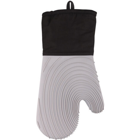 Guanti da Cucina in Silicone Isolanti Antiscottatura Resistenti al Calore per Forno e Microonde Fodera Spessa in Cotone Antiscivolo Protezione per le Mani, Grigio