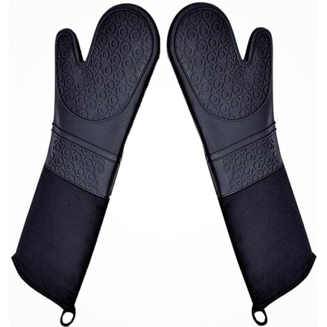 Guanti da cucina professionali in silicone, guanti da pasticceria, guanti trapuntati resistenti al calore, lunghezza al gomito, confezione da 2, 49,5 cm (19,5 pollici)