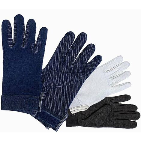 Guanti da equitazione Daslö in cotone con palline gommate antiscivolo sul palmo: XXS, blu (09)