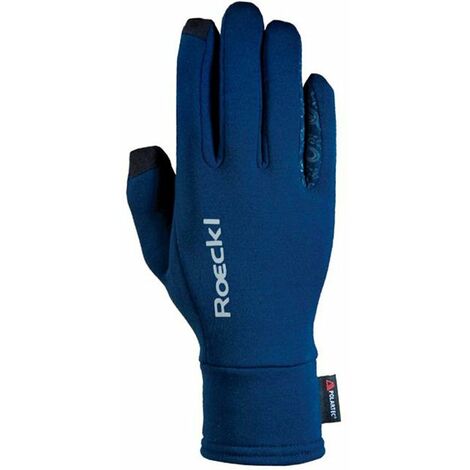 Guanti da equitazione Roeckl invernali modello Weldon compatibile con touchscreen e grip antiscivolo: 8, Blu navy