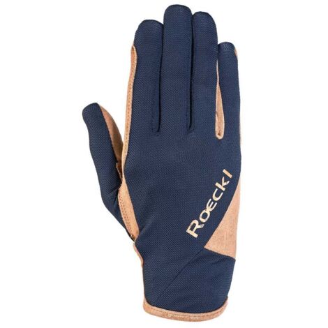 Guanti da equitazione unisex modello Mareno altamente traspirati: 6,5, Nero e Blu