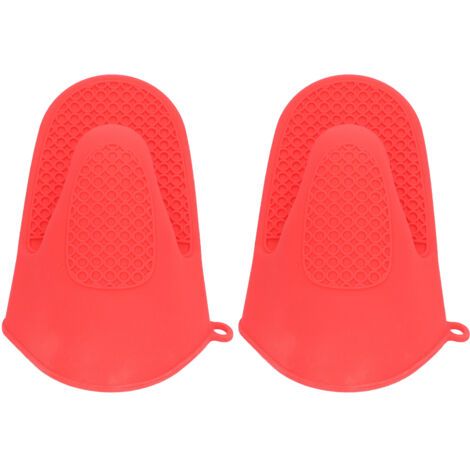 Guanti da forno 2 pezzi Mini silicone addensato antiscottatura pizzico da cucina per cucina Rosso