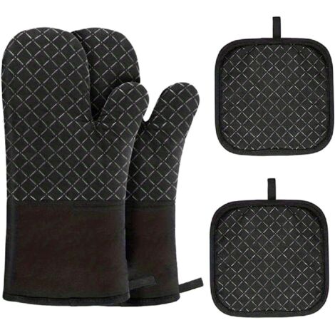 Guanti da forno a microonde in cotone, resistenti al calore, antiscottatura, antiscivolo e isolanti, ideali per cucinare in cucina.