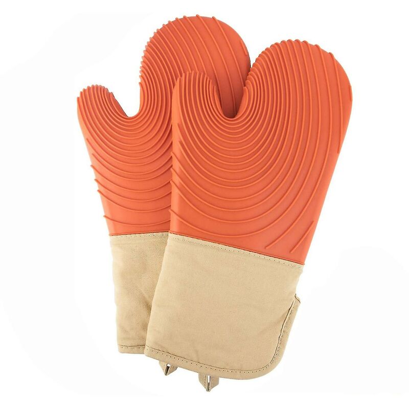 Image of Fortuneville - Guanti da forno in silicone, guanti da forno flessibili resistenti al calore a 500 gradi