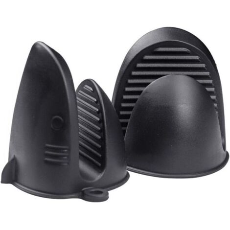 Guanti da forno in silicone resistenti al calore, antiscivolo e impermeabili, perfetti per cucinare, cuocere al forno e fare barbecue (neri)