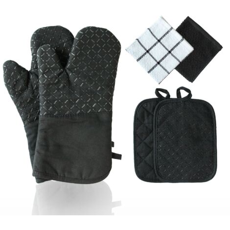 Guanti da forno, presine, guanti da forno, guanti da cucina, guanti da cucina - Set di 4 guanti resistenti al calore