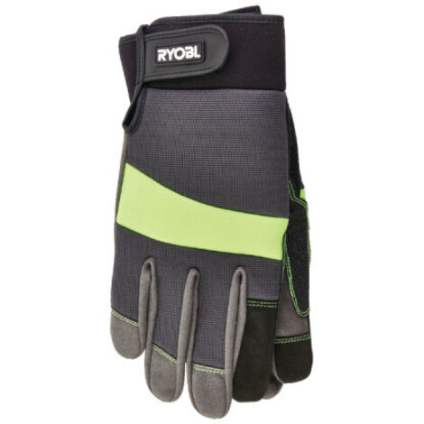 Gants RYOBI de jardinage renforcés et tactiles L RAC811L - Vert