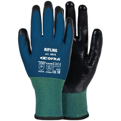 Guanti da Lavoro ad Alta Resistenza Cofra Rifling Blu 11