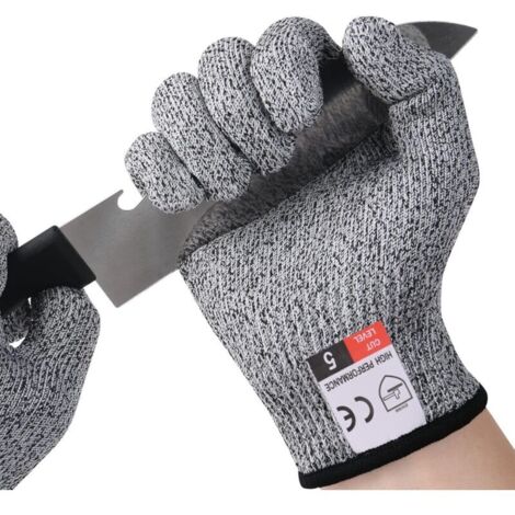 Guanti da lavoro antitaglio (22×10×1 cm), livello di protezione 5 e certificazione EN388, guanti di sicurezza per bambini e donne, guanti antitaglio per sgusciare ostriche, cucinare, giardinaggio, fai