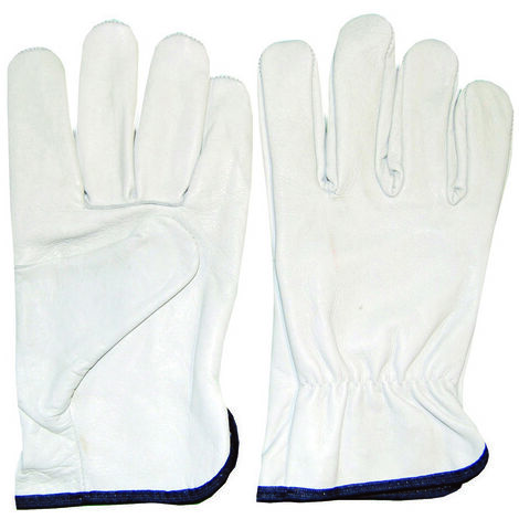 Guanti da lavoro in pelle bovina bianco - tg.8