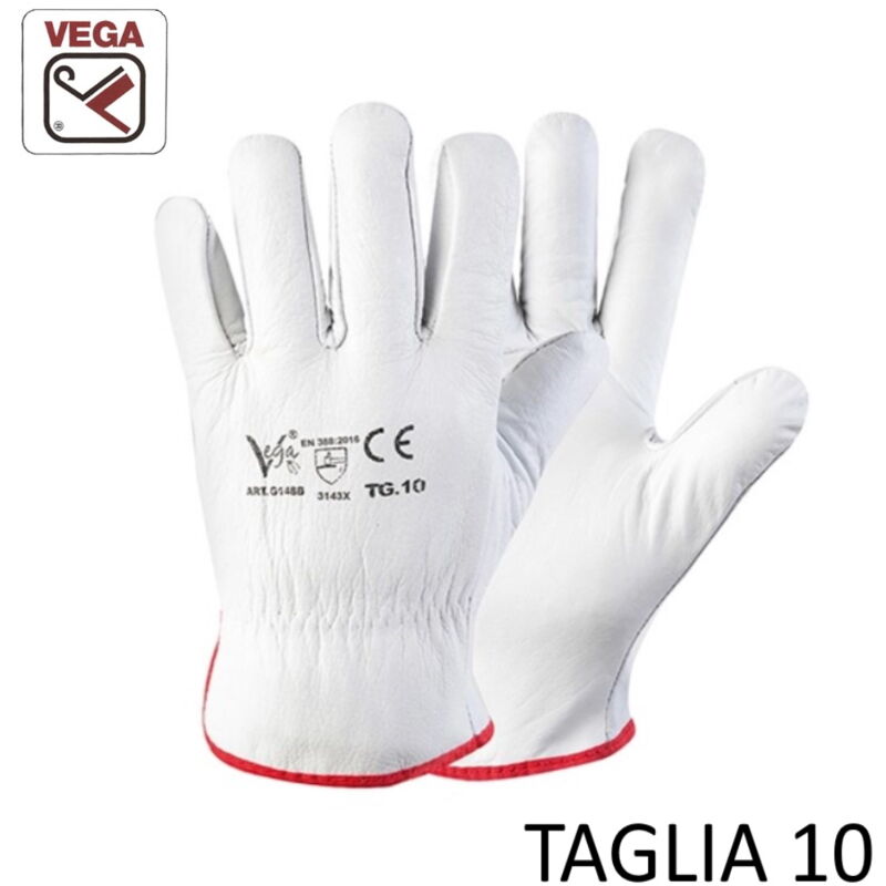 Image of Vega - guanti pelle fiore bovino bianchi taglia 10