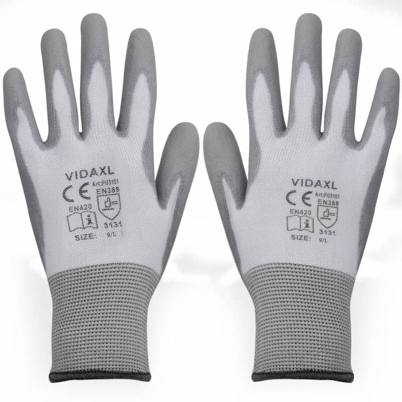 Seiz ® Guanti da lavoro 100/% poliammide rosso con rivestimento Nero in Nitrile
