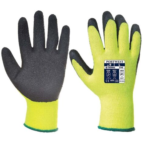 Guanti Da Lavoro Invernali Grip-Lattice Giallo-Nero 8
