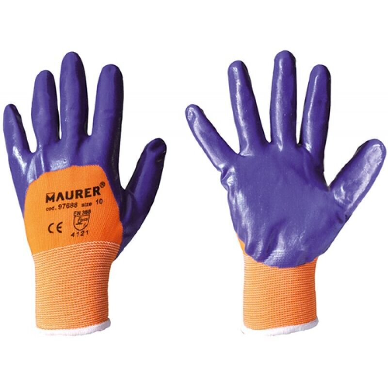 Guanti lavoro nitrile glovex ii tg. 9 maurer con polsino